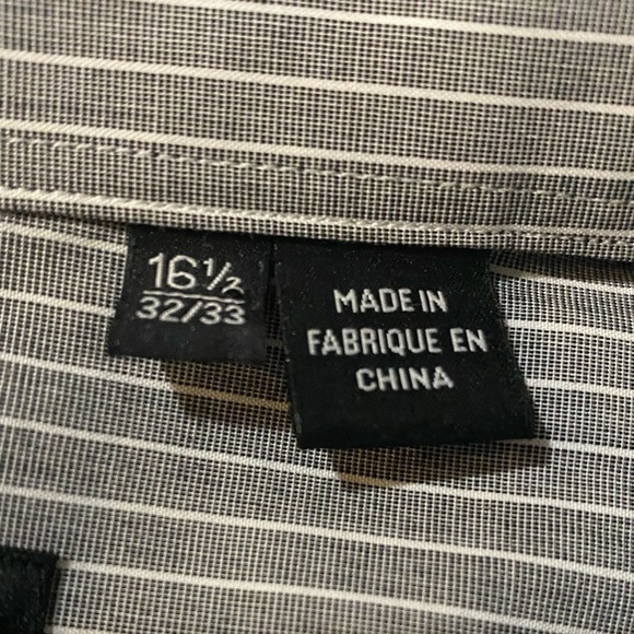 Hugo Boss stripped  button down grey-white slim fit casual preppy Dress shirt - Picture 5 of 7